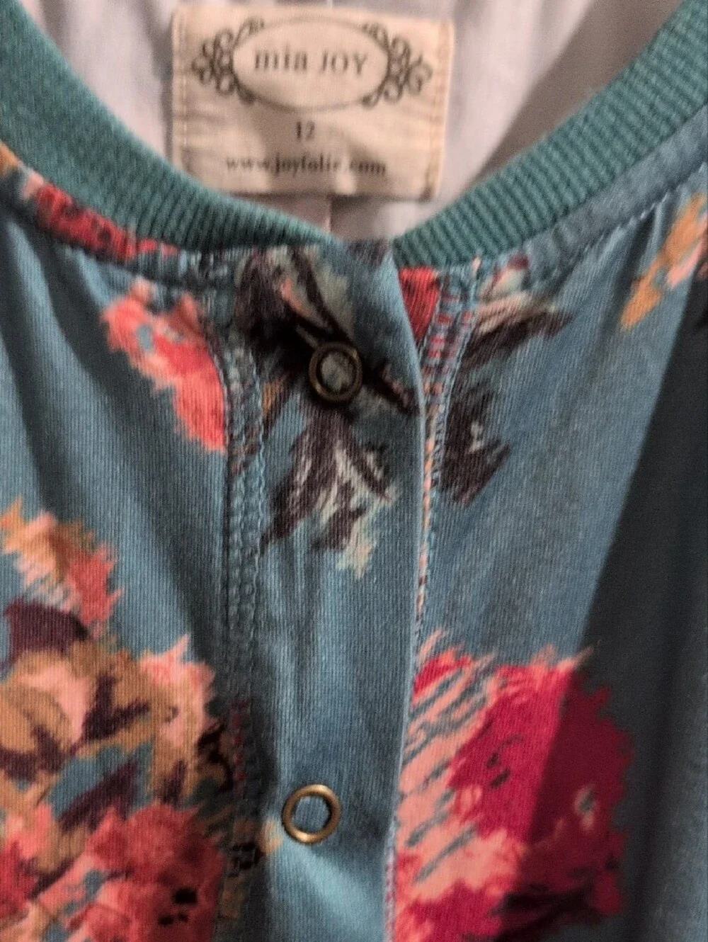 Joyfolie Girls Teal Floral One Piece Pajama Jumpsuit Boho Lounge Onesie 12